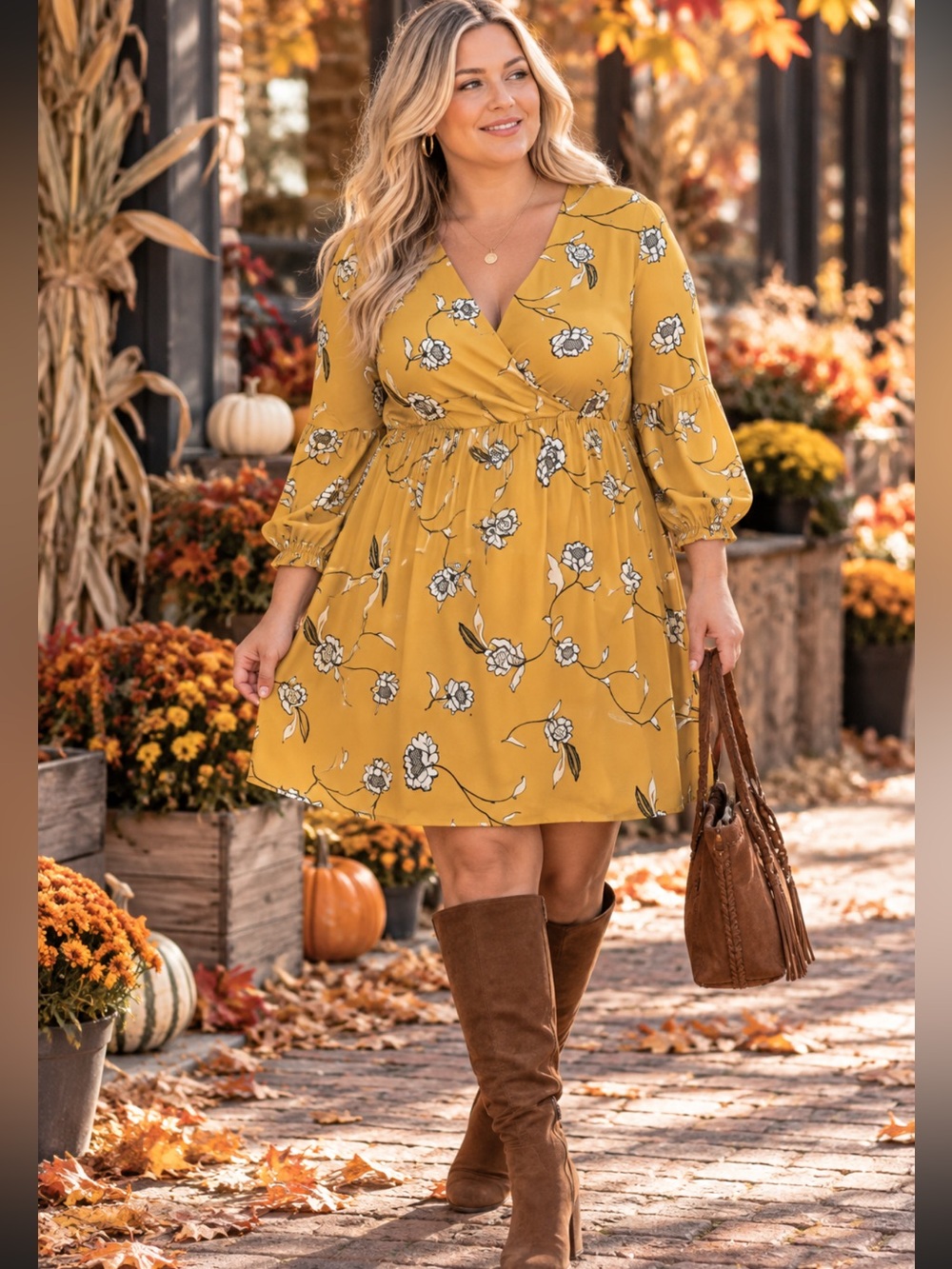 NWT Eloquii ELEMENTS Balloon Sleeve Floral Dress